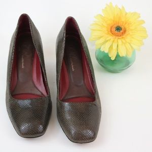 Oh Healthy Heels Brown Reptile Snake Pumps - 38.5